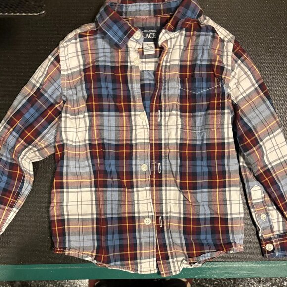 EUC The Children's Place Red Plaid Shirt (4T) - Picture 1 of 4